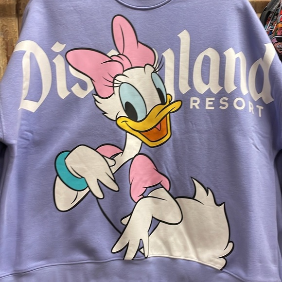 Disneyland Daisy Duck Pullover Crewneck NEW - Picture 4 of 4